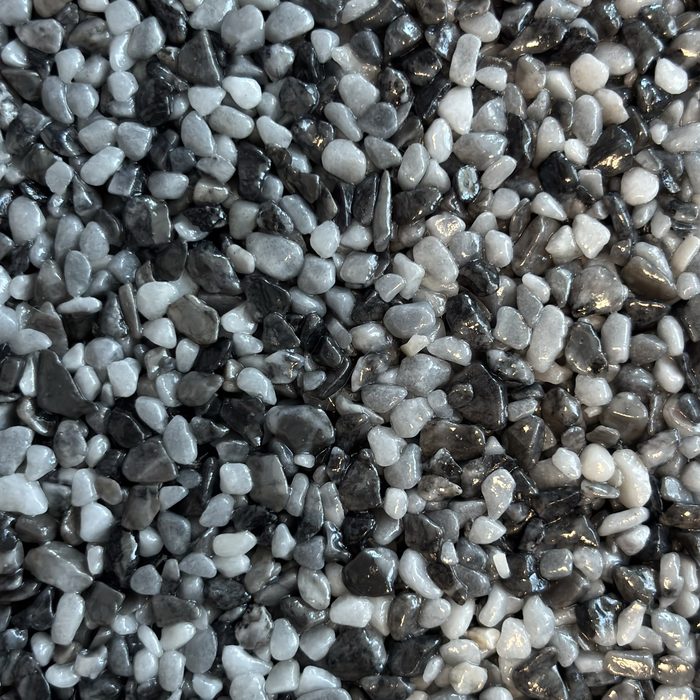 Salz-Pfeffer-Mix Steinteppich-Farbmix, Nahaufnahme